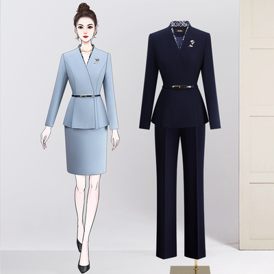 西装套装女酒店珠宝店工服女秋冬