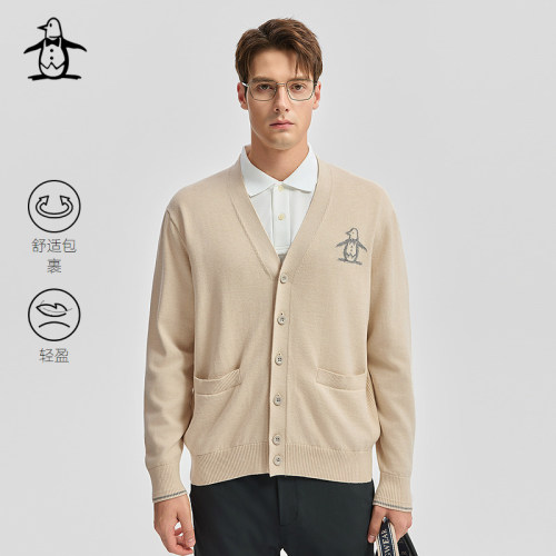 【舒适包裹】Munsingwear万星威休闲男士长袖开衫V领毛衣外套