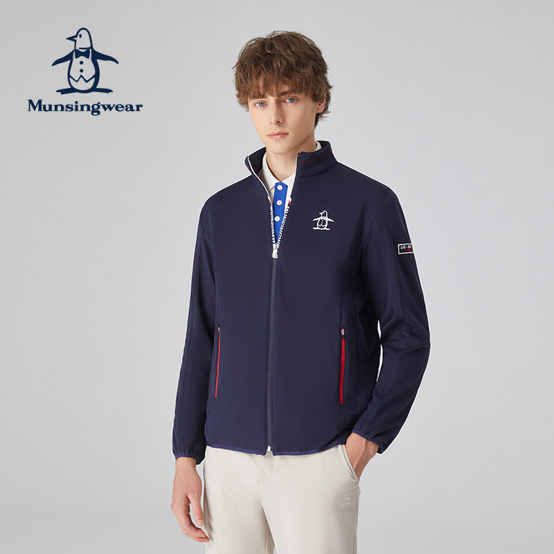 MUNSINGWEAR万星威高尔夫男士立领拉链外套休闲长袖夹克衫男秋冬