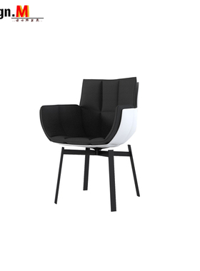 Design.M家具 husk armchair玻璃钢稻壳扶手椅金属烤漆个性休闲椅