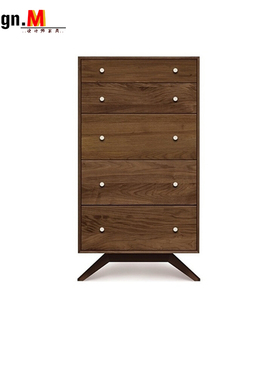 Design.M北欧实木 设计师家具 astrid 5 drawers dresser/5抽边柜