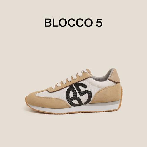 BLOCCO5拼色系带休闲鞋
