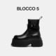 BLOCCO5女鞋 春季 短靴女CHUNKY皮带扣饰增高厚底切尔西女靴原创