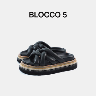 夏外穿精致不累脚 女简约休闲凉鞋 新品 BLOCCO52024夏季