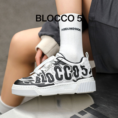 B5休闲字母涂鸦情侣板鞋