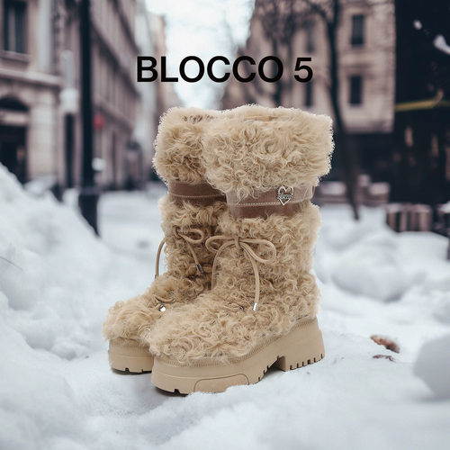 BLOCCO5中筒毛毛时装靴