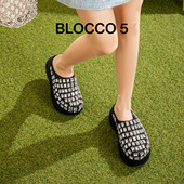 春夏厚底增高时尚 满钻拖鞋 半包圆头拖 BLOCCO5设计师款 张碧晨同款