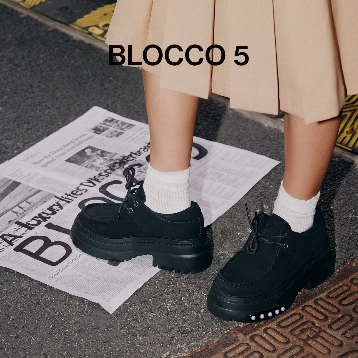 BLOCCO524秋冬珍珠装饰乐福鞋