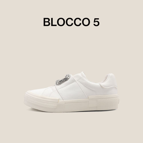 BLOCCO5女鞋秋冬厚底增高钻扣休闲时尚板鞋商场同款