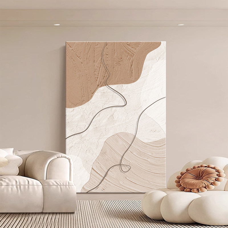 现代简约客厅装饰画奶油风抽象沙发背景墙落地挂画高级感玄关壁画图片