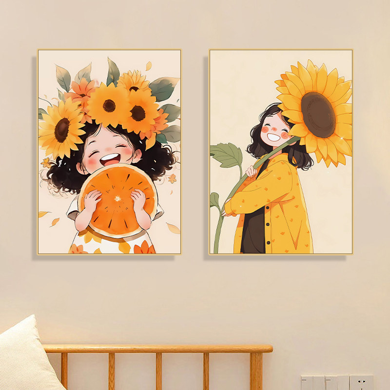 向日葵卧室客厅装饰画房间壁画沙发背景墙挂画艺术摆画餐厅