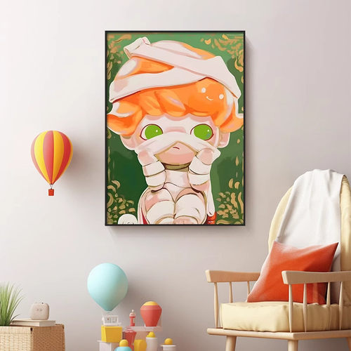 泡泡玛特DIMOO.装饰画可爱卡通儿童房挂画电视柜卧室床头客厅壁画