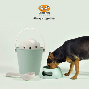 进口储粮桶 意大利原装 United Pets可爱防潮干粮桶密封猫狗粮罐