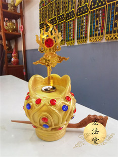 道用品 道士帽 实木太极火焰冠 精品莲花冠 道士用品木雕莲花冠