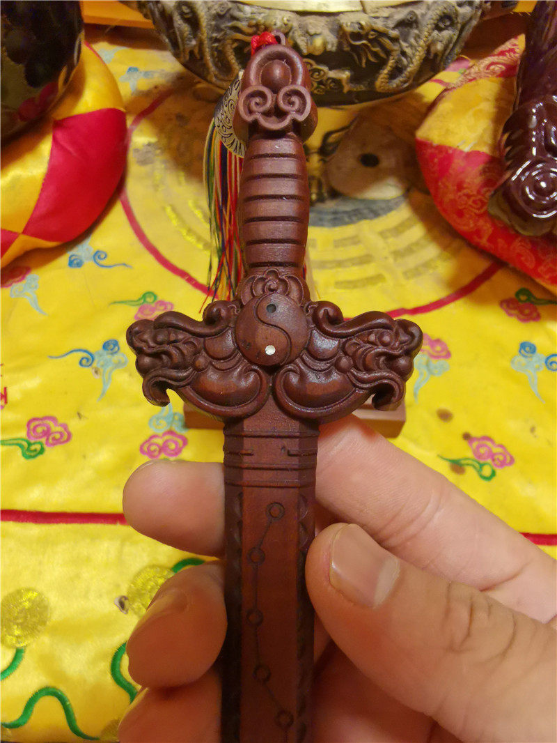 新枣雷击枣剑挂木件袖枣木七星剑太极五雷枣珍木剑随身便携带木剑