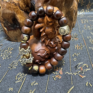 道家用品玉化枣木手串龙虎山貔貅纳福雷枣木手串雷击木玉化枣