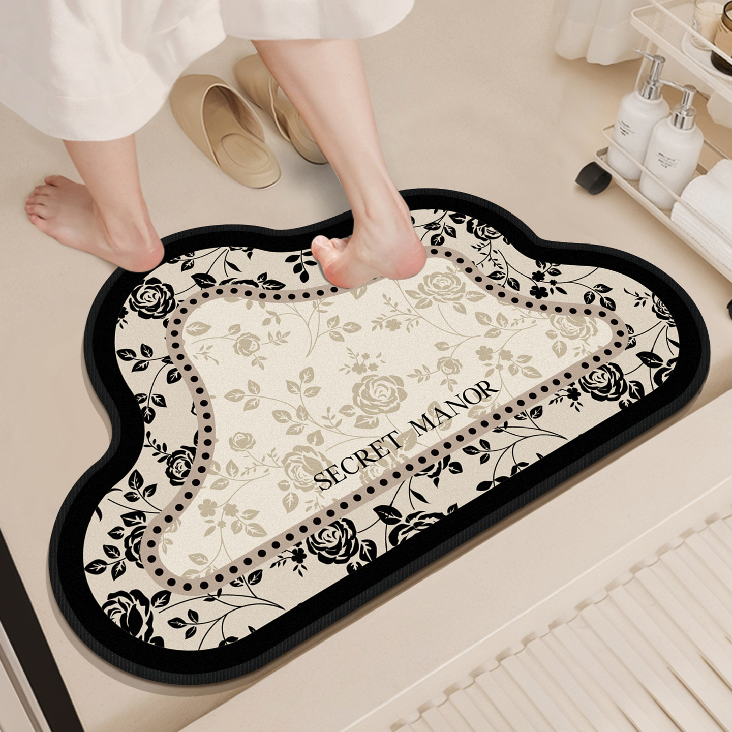 硅藻泥浴室防滑吸水速干加厚地垫