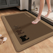 仿亚麻卫生间吸水地垫浴室防滑脚垫子2025新款 高级感加厚速干地毯