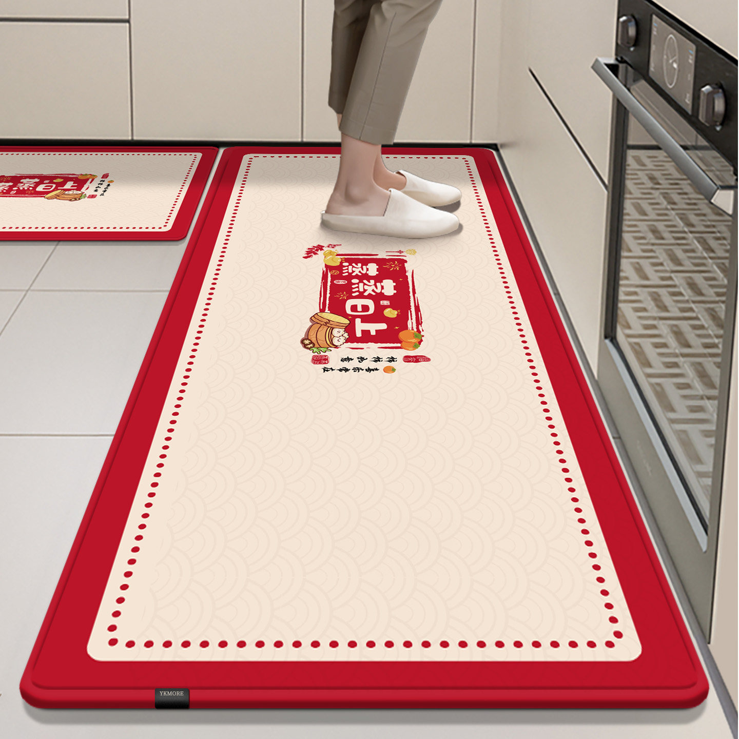 2026新款YKMORE厨房地垫防滑防油可擦免洗地毯垫家用防水吸油垫子,居家布艺,厨房地垫,淘宝优惠券,粉丝福利购,淘宝优惠卷