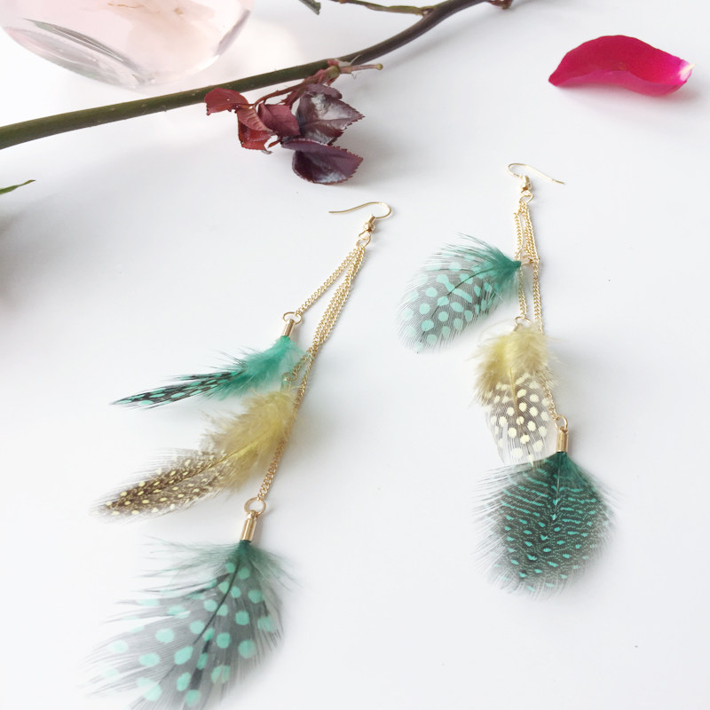 Bohemia Customs Feather Earrings 2019 Amoi have more cash than can be accounted for Earrings Nation Foreign country Customs fashion Versatilein the Accessories/Fashion Jewelry, Earring , Earring  category - from Buy2taobao.com to provide professional Taobao agent buy service