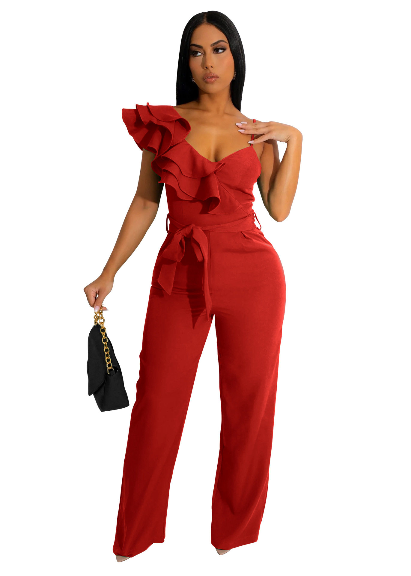 Jumpsuits Women one Shoulder Loose Pants Rompers 2024 连体裤