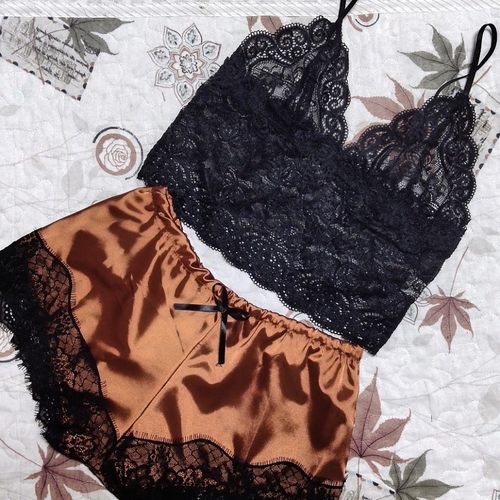 Sexy lace camisole vest+shorts pajama set蕾丝吊带+短裤睡衣女