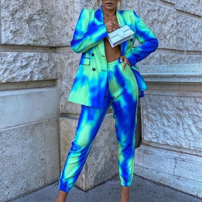 Women Suits Two Piece Set Blazer and Long Pants High Qualit
