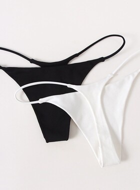 Women's sexy low waist double-layer bikini t-shirt underwear