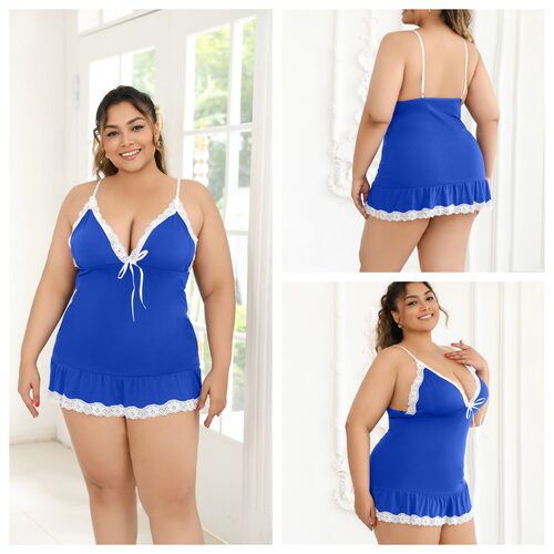 4XL Large Sexy Underwear Hanging Lace Ribbon Sleeping Skirt