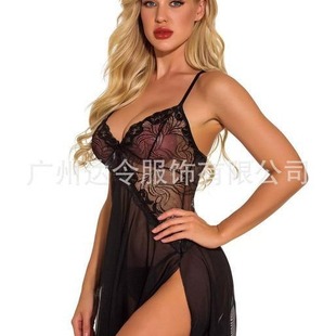 4XL Large Sexy Underwear Sleepwear Lace Strap Sleeping Skirt