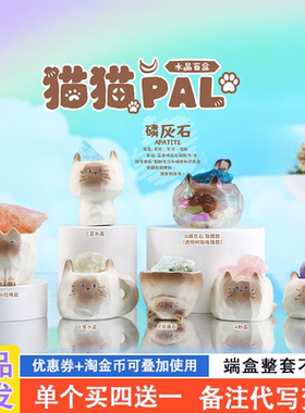 猫猫PAL水晶盲盒2025新款女孩 可爱网红爆款小红书同款水晶扩香石