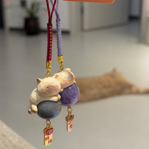 正品小红书同款猫猫水晶吊坠盲盒