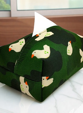 手作纯棉帆布纸巾盒抽纸盒纸巾套客厅布艺纸巾袋家用抽纸袋自制