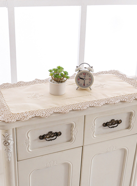 美式棉麻桌布床头柜梳妆台鞋柜电视柜五斗橱布艺防尘鞋柜盖布防尘