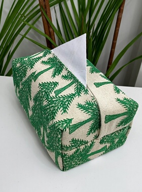 手工制作棉麻布艺纸巾盒抽纸盒纸巾套棉麻民宿家用纸巾套客厅抽纸