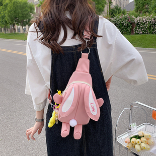 爆款儿童小包包女可爱斜挎包小女孩小兔子大容量胸包女童手机包潮