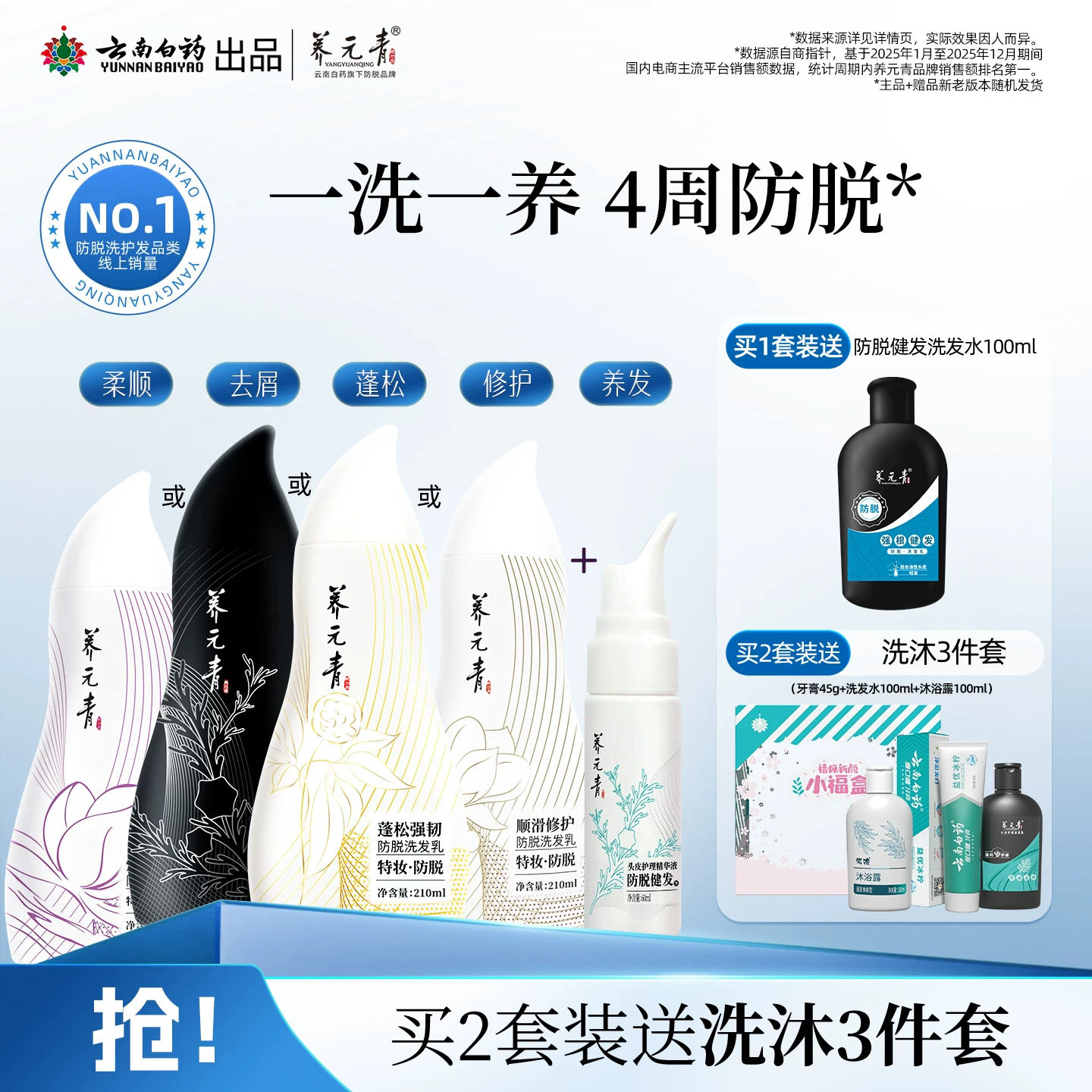 云南白药养元青防脱洗发水精华液