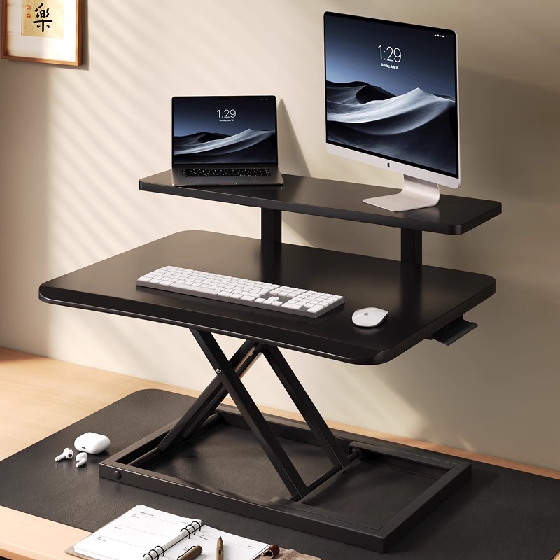 站立式办公桌可升降工作台电脑桌显示器屏幕增高架桌面笔记本支架