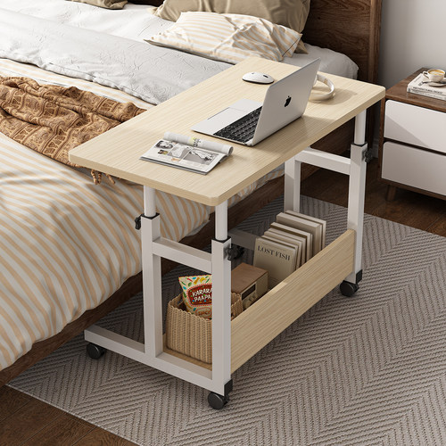床边桌可移动电脑台式小桌子卧室家用学生书桌宿舍懒人升降电脑桌