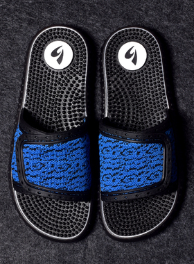 足底按摩拖鞋男蓝色网织布柔软四季室内居家洗澡浴室防滑简约凉拖