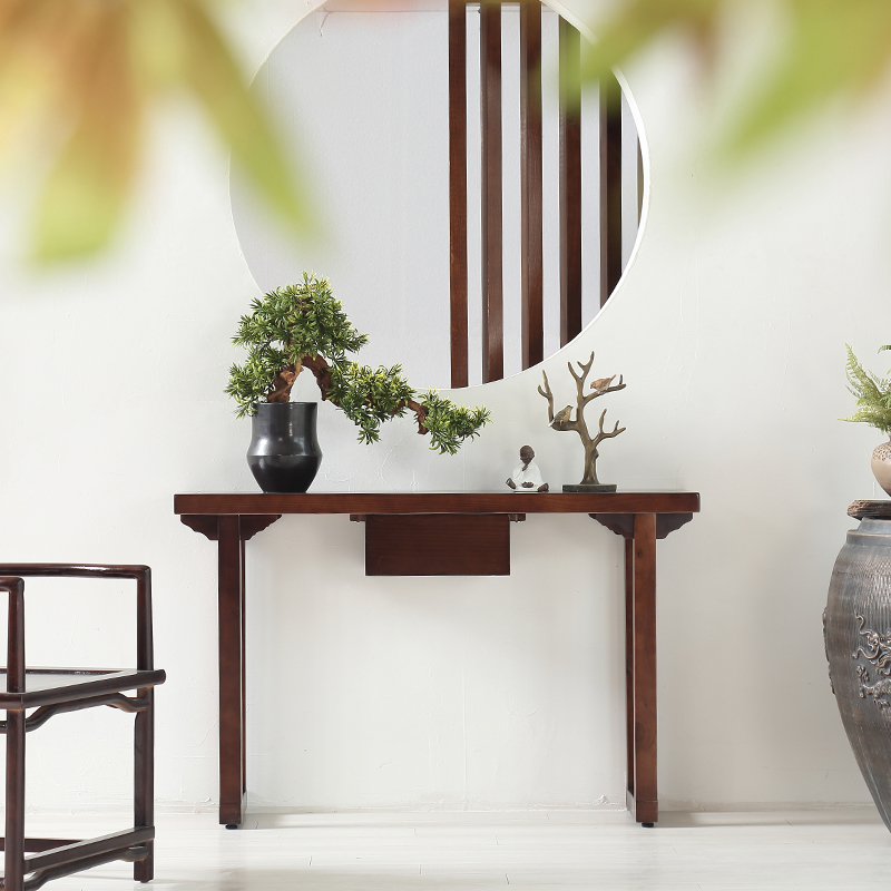 新中式实木玄关台门厅玄关柜条案条几供桌香案玄关边桌端景台包u.