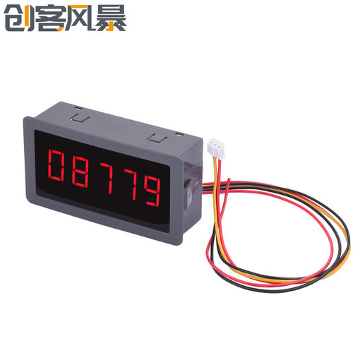 DC3-15V 5位LED辉光管红显无刷马达专用转速表 感测器数字频率计