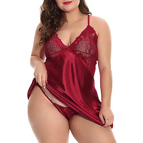 Satin sexy plus size camisole dress pajamas