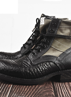 visvim cantq 24SS7HOLE马臀皮爆裂纹纯手工固特异马丁靴秋冬男鞋