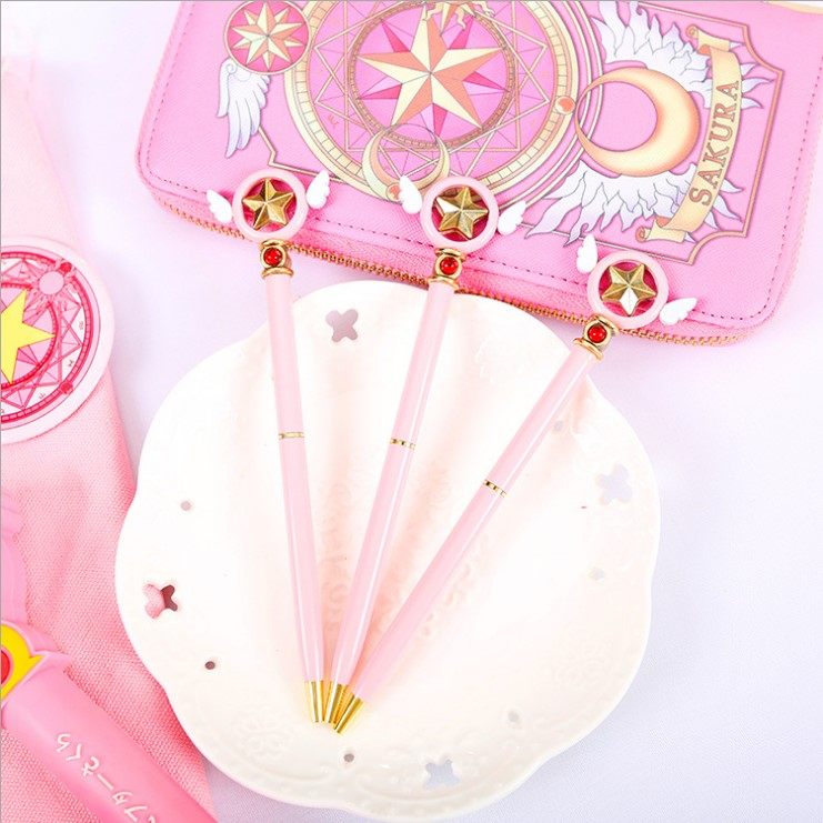 MUMU良品日系少女心魔法棒笔黑色圆珠笔可爱粉嫩仙女棒笔动漫周边