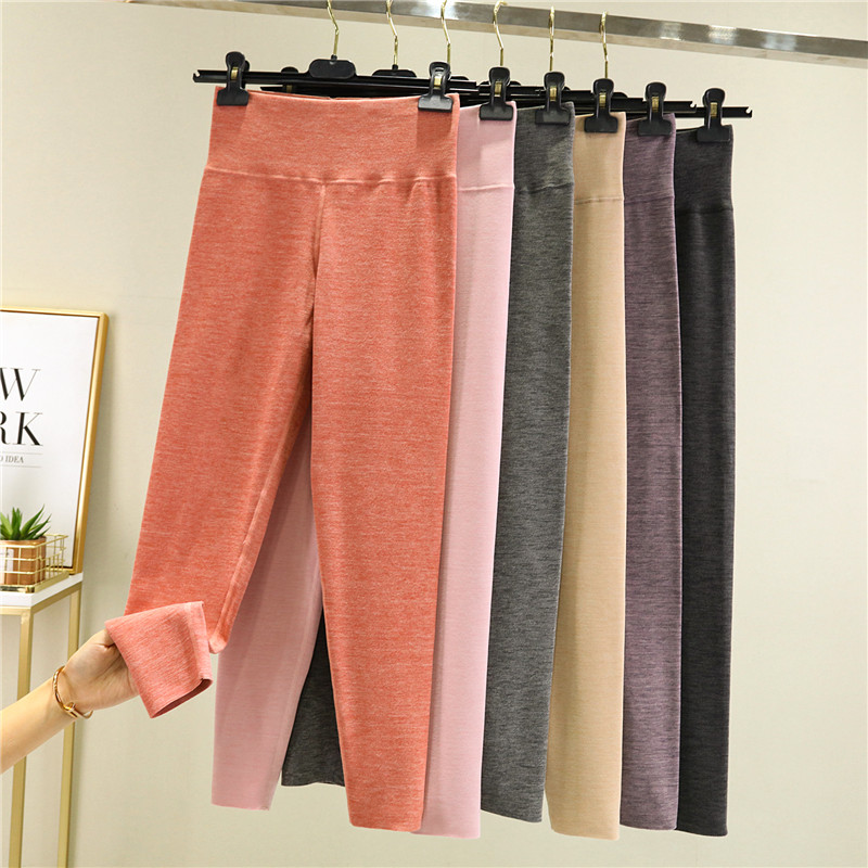 高腰德绒保暖裤女打底裤