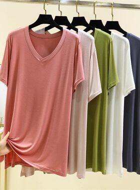 莫代尔短袖女T恤简约薄款夏季