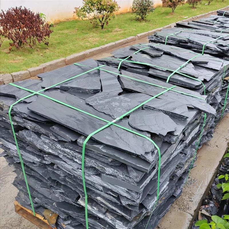 天然青石板不规则毛石碎拼铺路石园林广场别墅庭院防滑乱石板地砖