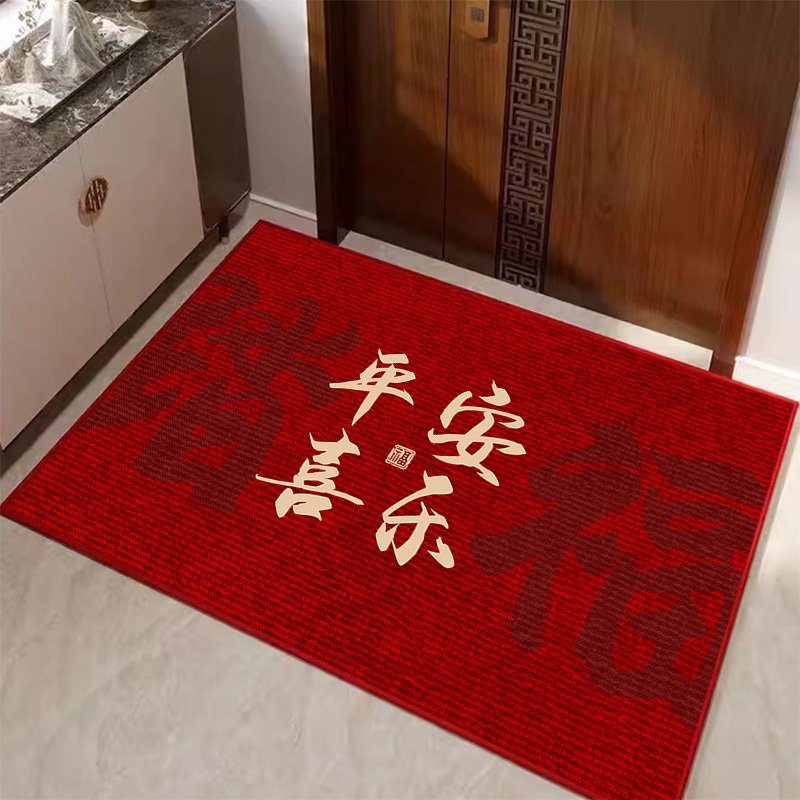 入户门专用地垫2025新款可裁剪高级感红色进门地垫入户门垫地毯