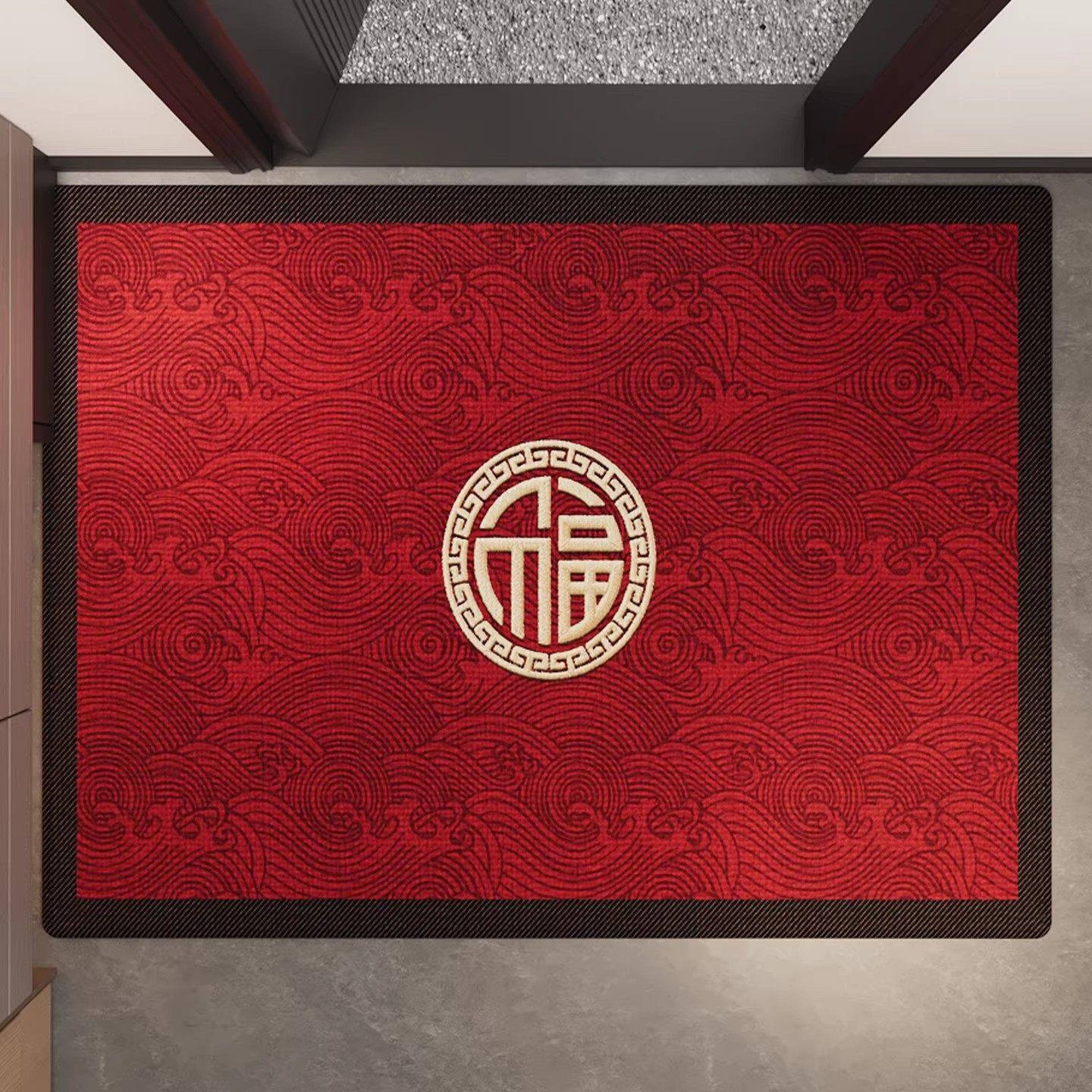 新中式喜庆红地垫入户门垫进门口防滑地毯色新居新年家用门口脚垫,居家布艺,入户地垫,淘宝优惠券,粉丝福利购,淘宝优惠卷
